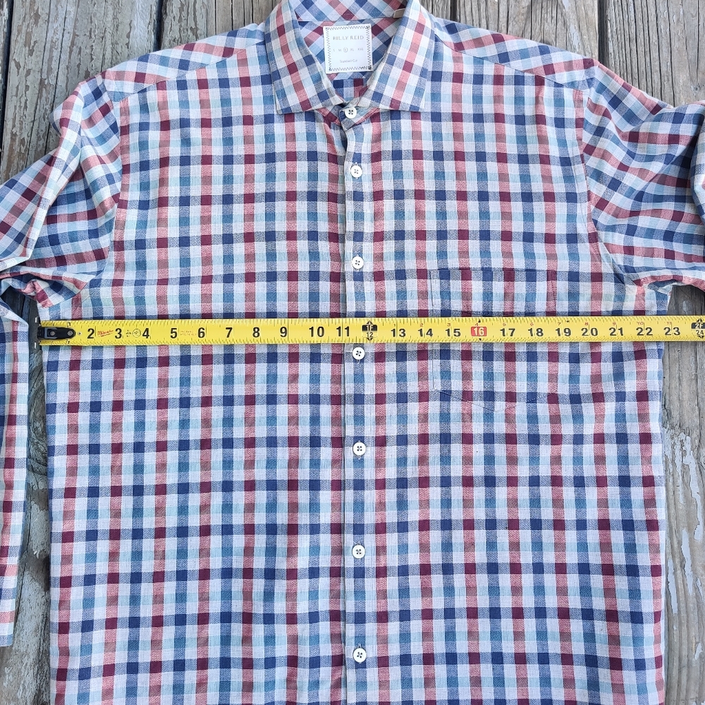 Billy Reid Gingham Sportshirt Sz L - Picture 7 of 9
